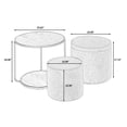 thumbnail image 3 of Round Ottoman with Storage Set of 2 with Coffee Table, 3 in 1 Combination Nesting Furniture Set, Boucle Upholstered Storage Ottoman, Vanity Stool, End Side Table Combo, Dark Yellow, 3 of 7
