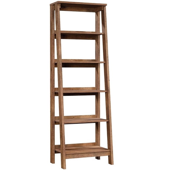 Pemberly Row 5-Shelf Transitional Engineered Wood Bookcase in Vintage Oak