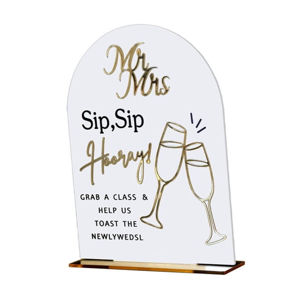 Letrero de boda acrílico Letrero de recepción de boda Eventos Cumpleaños Por favor firme nuestro Estilo F