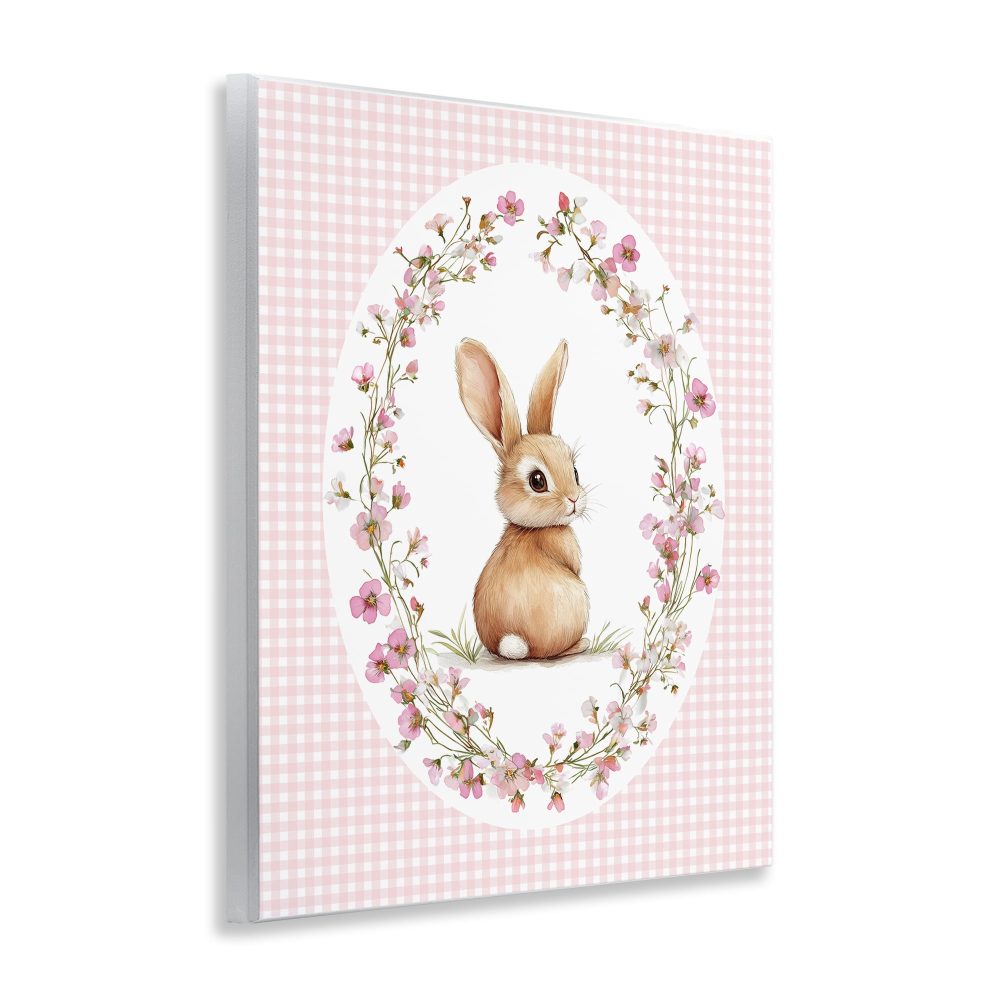 Stupell Industries Spring Gingham Rabbit Wall Plaque Art, design by Christine Simpson Art