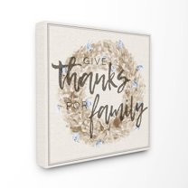 Stupell Give Thanks For Family Wreath Canvas Wall Art 24 x 24