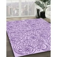 thumbnail image 3 of Ahgly Company Machine Washable Indoor Square Transitional Medium Orchid Purple Area Rugs, 4' Square, 3 of 7