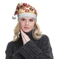 thumbnail image 5 of Haiem Donut Pattern Santa Hat Confortable Velvet Christmas Hat for Christmas Party Favors Fit for Adults Men Women, 5 of 6