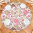 thumbnail image 2 of Pioneer Flower Floral Print Pattern Round Fitted Tablecloth with Elastic Edge,Dining Table Cover Waterproof,Outdoor Round Tablecloth for Camping,Dining,Indoor and Outdoor, 2 of 7