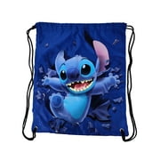Disney Stitch Blue Nylon Drawstring Tote