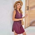 thumbnail image 6 of FLMEI Womens Casual Dress Sleeveless V Neck Sundress Women Summer Beach Long Dresses with Pockets S-XXL, 6 of 9