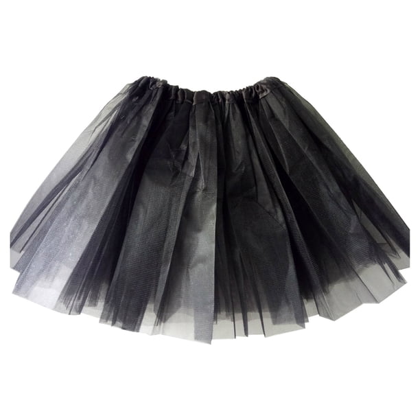 Gibobby faldas para mujer corta Falda esponjosa para mujer Falda de malla de seis piezas Falda TUTU Falda de baile(Negro, B)