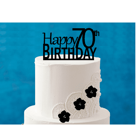 Happy 70th Birthday 5 X 4inch Number Elegant Cake Topper Walmartcom