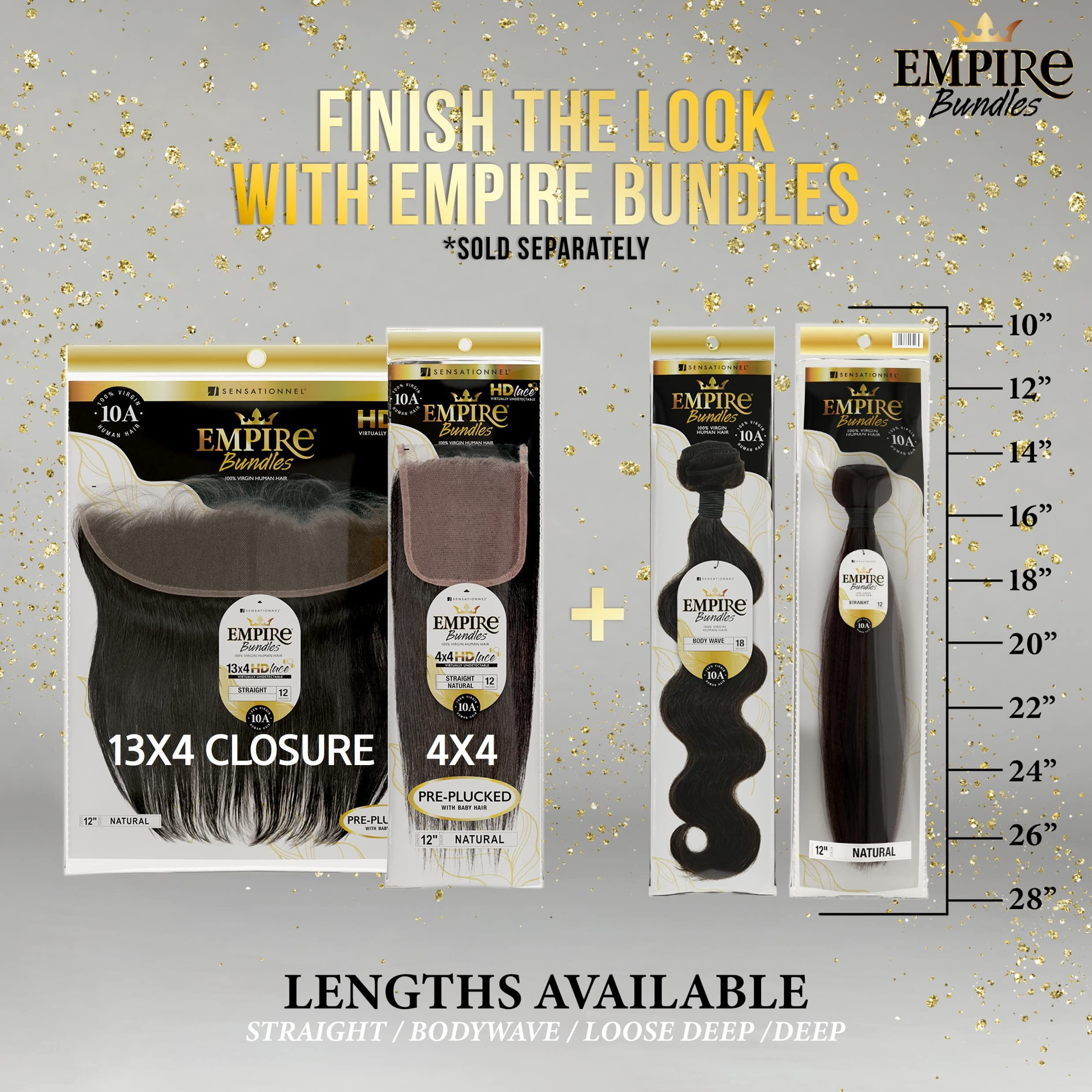 Sensationnel Empire Bundle weave hair - human hair extensions unprocessed bundle hair - Empire Bundles Straight 1 pack (18 inch, NATURAL/BLACK) C30