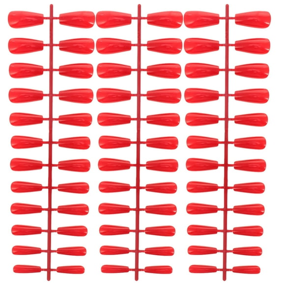 3 juegos/72 piezas de uñas postizas de colores atractivos, uñas postizas, herramienta de decoración de uñas para mujeres y niñas (rojo)