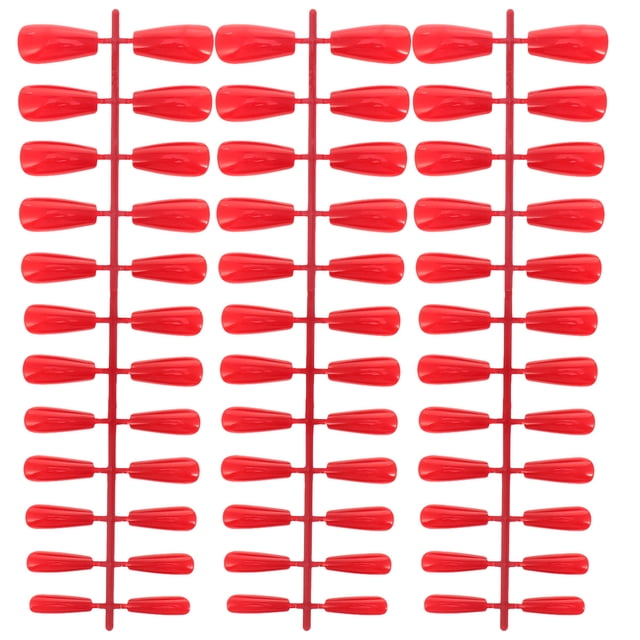 3 juegos/72 piezas de uñas postizas de colores atractivos, uñas postizas, herramienta de decoración de uñas para mujeres y niñas (rojo)