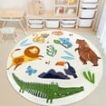 thumbnail image 3 of LANPEI Kids Play Mat 6Ft Large Round Jungle Rug Big Circle Animal Playroom Rug Carpet Zoo Bedroom Rug for Kids Boys Girls Nursery Decor Soft Crawling Floor Mat Bedside Rug for Kids, 3 of 7