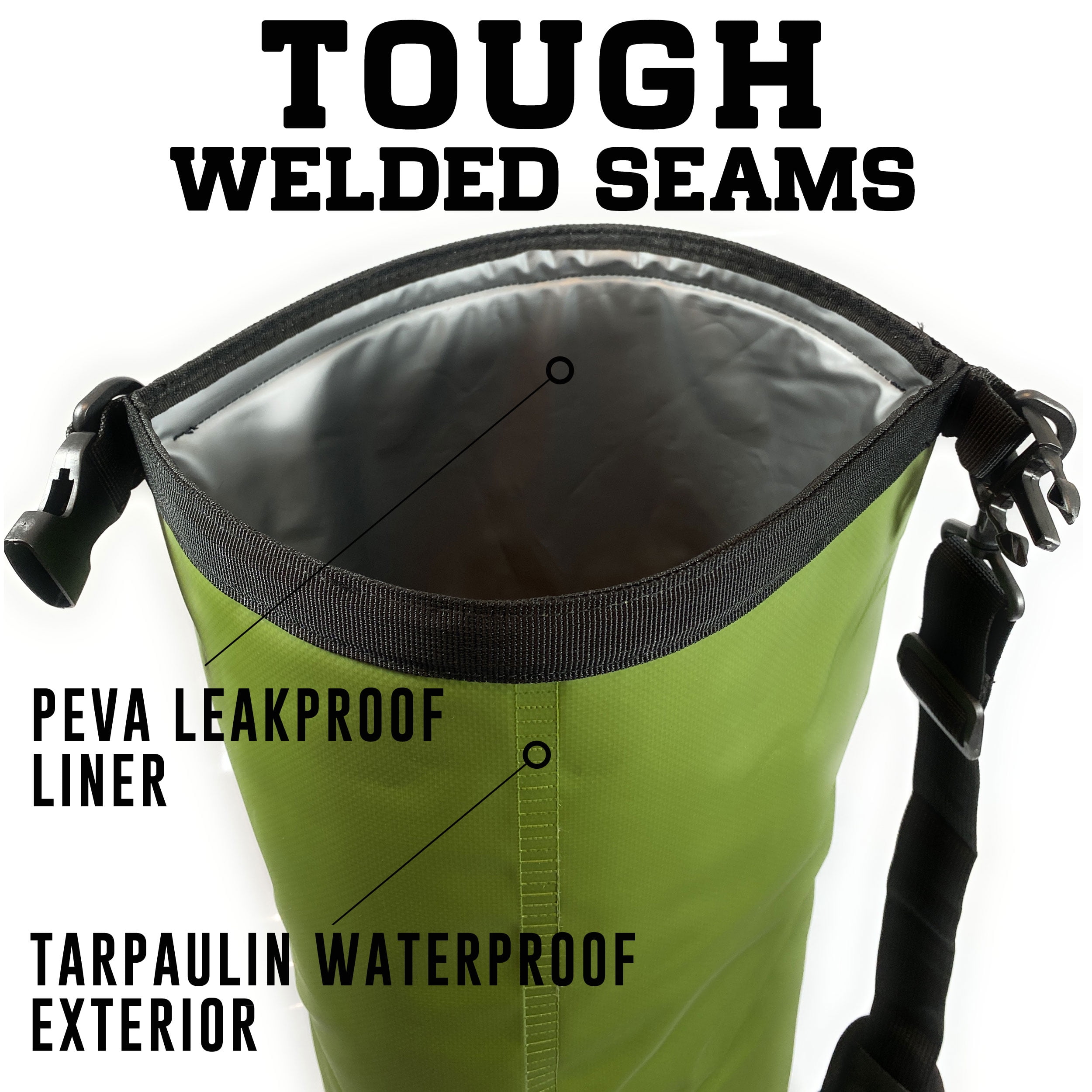 Enthusiast Gear Dry Bag Cooler - Roll Top, Insulated, Leak Proof, Collapsible, Waterproof - 10L