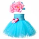 thumbnail image 4 of Vestido de princesa sirena con tutú para niñas, vestido de fiesta de cumpleaños de Halloween para niñas, disfraz de sirena con cola de pez bajo el mar, 4 of 5