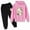 1#Pink, variant on Kiijoy Toddler Girls 2 Piece Cartoon Cat Print Hoodie and Sweatpants Outfits, Sizes 3-4T