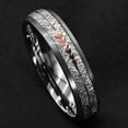 thumbnail image 2 of Tungsten Rings for Men Wedding Bands for Him 6mm Silver with Rose Gold Arrow, 2 of 5