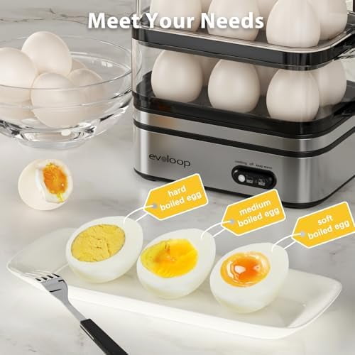 Rapid Egg Cooker Electric 12 Eggs Capacity, Soft, Medium, Hard Boiled, Poached, Omelet Maker Egg Poacher & Vegetable Steamer, BPA Free Tray$$Home Decor, Kitchen, & Other