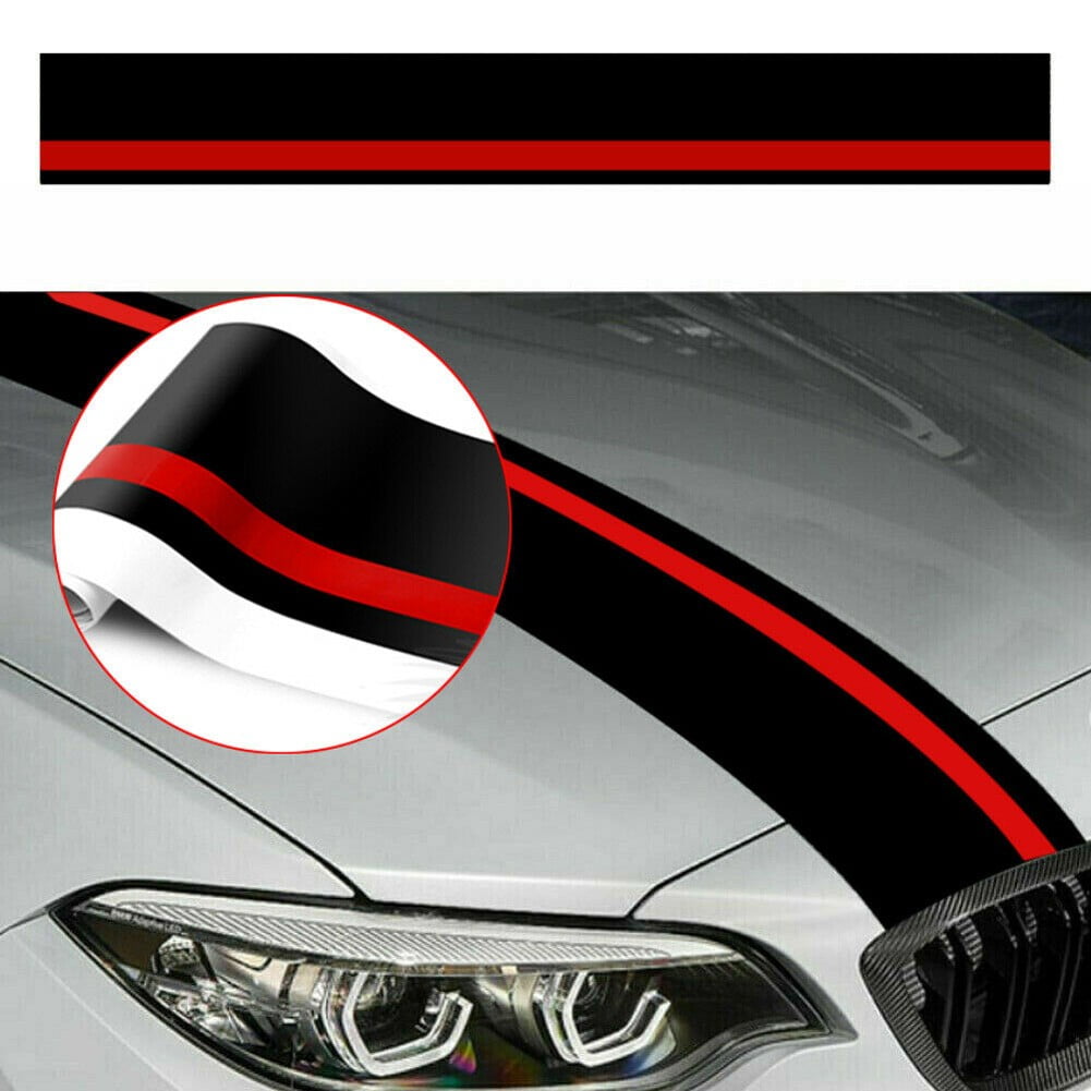 For BMW Engine HOOD BONNET Racing Stripe Decal Vinyl Sticker 5D CARBON Fiber 