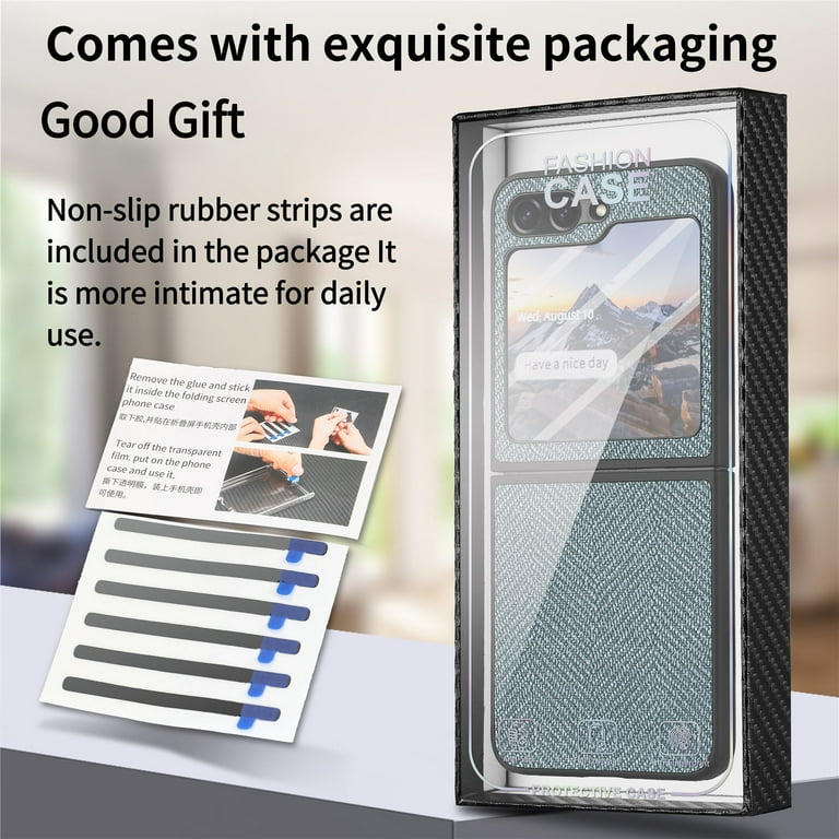 Feishell for Samsung Galaxy Z Flip5 Case Built-in Screen Protector,Denim Grain PU Leather Full Protection Shockproof Slim Lightweight Folding Phone Case Good Gift for Women Men,Cyan - Walmart.com Feishell for Samsung Galaxy Z Flip5 Case Built-in Screen Protector,Denim Grain PU Leather Full Protection Shockproof Slim Lightweight Folding Phone Case Good Gift for Women Men,Cyan - Walmart.com