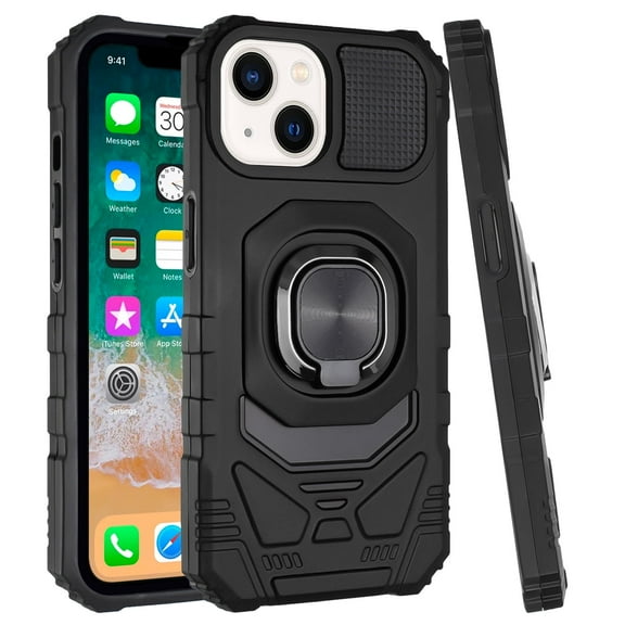 Designed for Samsung Galaxy S21  Plus Hybrid Cases with Magnetic Ring Holder Stand Kickstand Heavy Duty Rugged Drop Shockproof Phone Case Cover [Black]