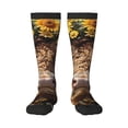 thumbnail image 1 of Balery Cute Cow Sunflower Crown A Calcetines novedosos Calcetines deportivos Calcetines hasta la rodilla Calcetines de algodón Calcetines originales y geniales, 1 of 6
