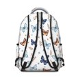 thumbnail image 3 of Butterfly and Blue Beige Pattern Backpack for School, Cute School Bag with Adjustable Shoulder Straps and Padded Back, 15.3"x11"x7.1", 3 of 4