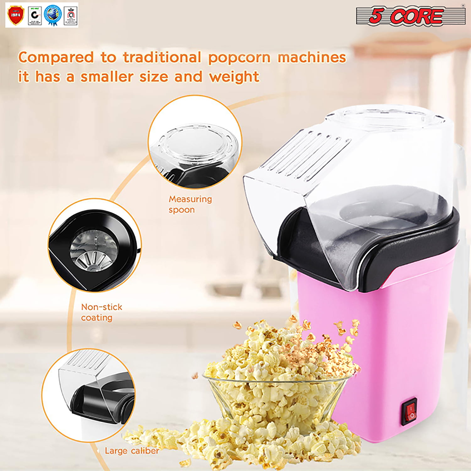 1000W Mini Electric Popcorn Maker Detachable Corn Popping Machine 5 minutes  Home Use 220-240V Hot