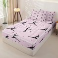 thumbnail image 2 of Castle Fairy Ballet Dance Zipper Twin Comforter Sets with Fitted Sheet and 2 Pillowcases,Star Silhouette Print Zipper Bedding Set,Pink,Pink Reversible,4-Piece, 2 of 6
