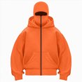 thumbnail image 2 of NOLDARES Balaclava Women Zip Hoodie With Face Mask Winter Warm Casual Hoodies Double Layer Hooded Y2K Sports Jacket(T148-Orange,S), 2 of 5