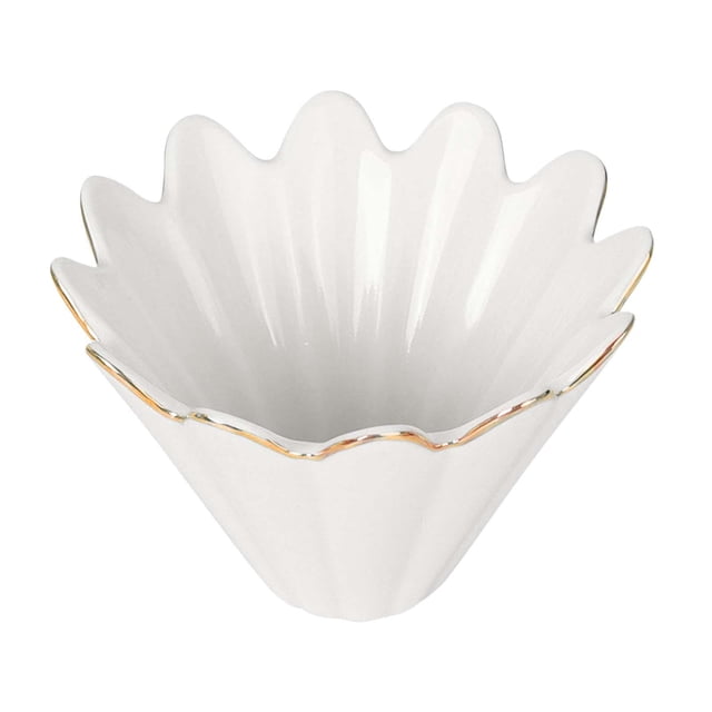 Cafetera de cono, taza con filtro de café, pedal reutilizable, cafetera de cerámica para verter café. blanco 102mmx80mm