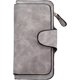 thumbnail image 1 of Cartera de cuero ultradelgada para mujer, billetera retro con múltiples ranuras para tarjetas, tarjetero, monedero plegable para mujer (gris), 1 of 7