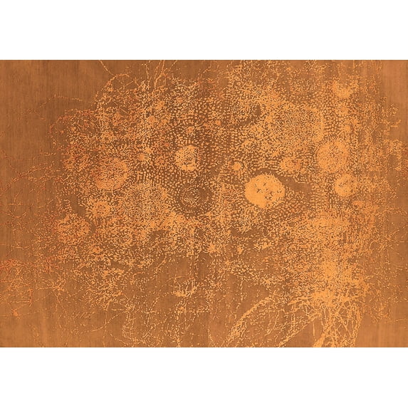 Ahgly Company Indoor Rectangle Oriental Orange Industrial Area Rugs, 8' x 12'