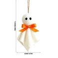 thumbnail image 3 of Fabric Ghost Ornament with Orange Bow, Handmade Cloth Ghost Hanging Pendant, Soft Halloween Decoration for Tree, Car Mirror, Door, Wall, Window, Cute Non-Scary Holiday Decor for Home, 3 of 6
