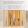 thumbnail image 4 of shiyou-Bamboo Expandable Kitchen Drawer Organizer, Adjustable Utensil Holder and Cutlery Tray, Drawer Divider For Silverware, Flatware, Knives In Kitchen, Bedroom, Living Room, 4 of 4