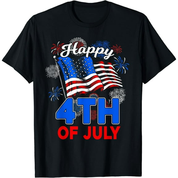 Happy 4th Of July Patriotic American US Flag Men Women Kids T-Shirt