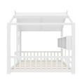 thumbnail image 5 of Noble House Full Size Floor House Bed for Toddlers,Playhouse Bed with Built-in Storage Shelf and Roof Design,White, 5 of 9