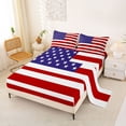 thumbnail image 2 of Manfei American Flag Queen Sheets,Classic National Queen Sheet Sets,Red White Blue,4pcs,1 Flat Sheet, 1 Fitted Sheet and 2 Pillowcases, 2 of 6