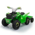 thumbnail image 6 of Jaxpety Kids ATV, 6V 4 Wheeler Electric Quad Car Ride on Toys with Trailer, Bluetooth, Music, Horn, Green, 6 of 18