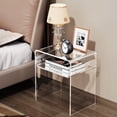 thumbnail image 6 of solaround Clear Acrylic Side Table, Nightstand Bedside Table for Bedroom Living Room, 30 x 40 x 50 cm, Clear, 6 of 6