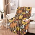 thumbnail image 2 of Fall Pumpkins Sunflowers Autumn Pattern Round Blanket,Comfortable Soft Flannel Throw Blanket,All Season,Warm Lightweight Blankets for Sofa Bed Couch Living Room Chair 47"x47", 2 of 5