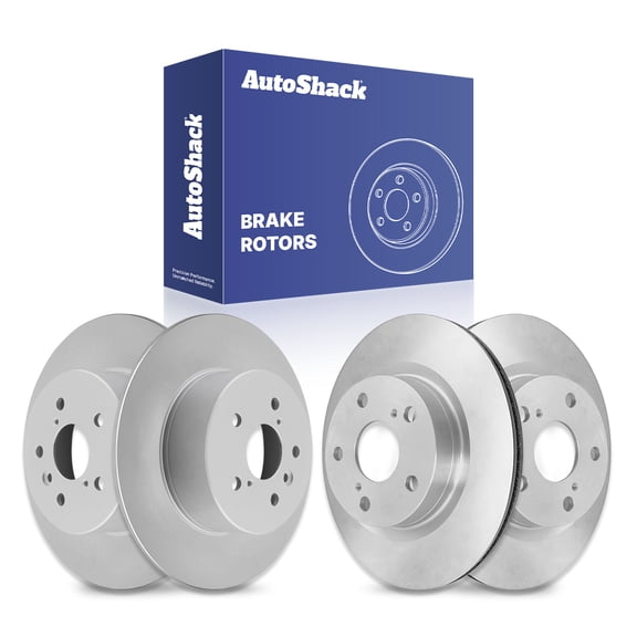 AutoShack Front Vented & Rear Solid Coated Brake Rotors 4-PC Set Replacement for 2018-2024 Toyota Camry ArmorStop