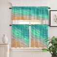thumbnail image 6 of Abstract Green Curtain Valances Set Ocean Beach Waves Lines Gradient Kitchen Curtains 24&nbsp;inch Length Rod Pocket Valance and Tiers 3 Piece Set Small Bedroom Bathroom Laundry Decor, 6 of 9