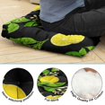 thumbnail image 4 of Summer Lemon Floor Pillow&nbsp;- 22x22 Inch Square Meditation Cushion, Dutch Velvet, Fresh Citrus Floral Design for Balcony & Lounge, 4 of 5