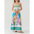 thumbnail image 3 of Gupgi Women Cami Dresses Beach Elements Print Spaghetti Strap Sleeveless Dresses A-line Dress Summer Long Dress, 3 of 9