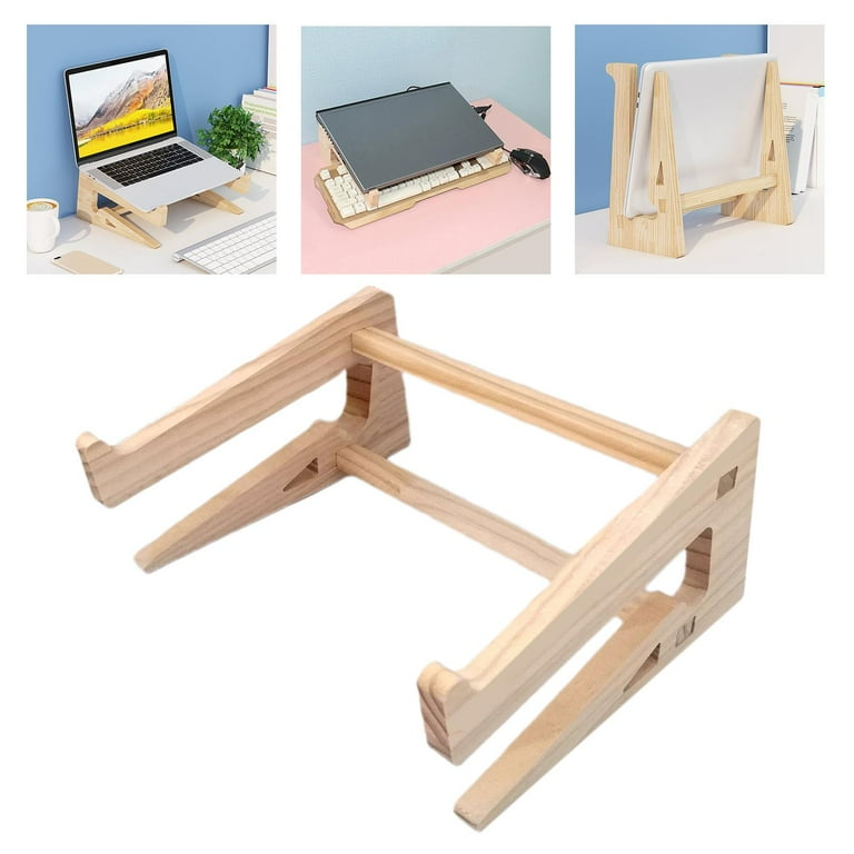 Wooden Laptop Stand Raise Stand Computer to Carry Desktop Stand