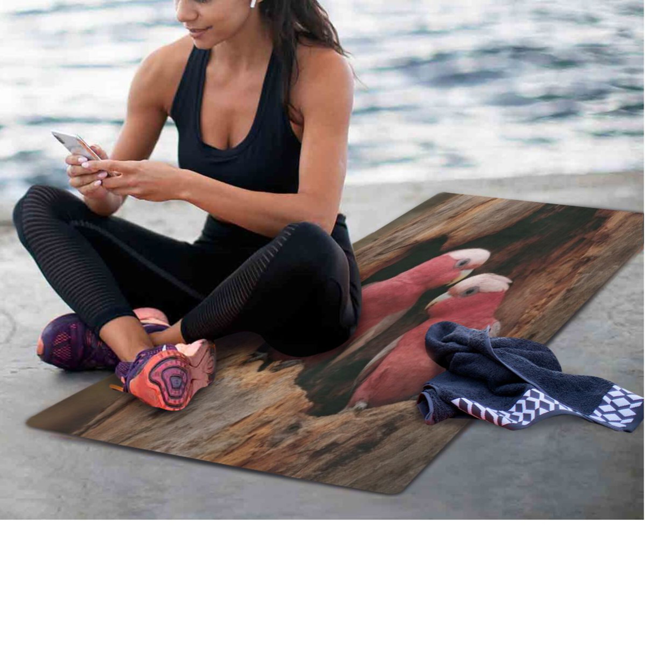 BZSMCE Yoga Mat Women Fitness Mat Tree Hollow Nook Pattern