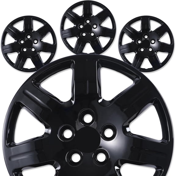 16 inch Wheel Rims Cover for 2006-2011 Honda Civic Bolt-On Installation Black Lacquer ABS PC Material Hubcaps(4 Pack)