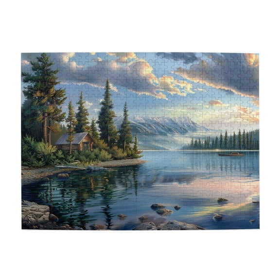 500 PCS Lakeside Hut puzzles for adults 500 pieces,Vibrant and Stunning Puzzle,Impossible Hard Difficult Challenging Puzzles for Adults,Gift for Puzzle Enthusiast,High difficulty puzzle,Fun Puzzle