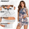 thumbnail image 5 of Uorisanigo Hawaiian Tree Couples' Outfits His and Hers Clothing Men Zipper Golf Shirt Quick-Dry Shirt and Womens Golf Dress with Shorts Athletic Sleeveless Dress with Pocket, 5 of 8