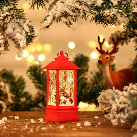 

WKSCLPAI Christmas Decorations Led Night Lamp Holiday Party Gifts Decorative Lantern Portable Led Night Lamp Adorned with Santa and Snowman Perfect for Festive Parties Gifts and Home Decor